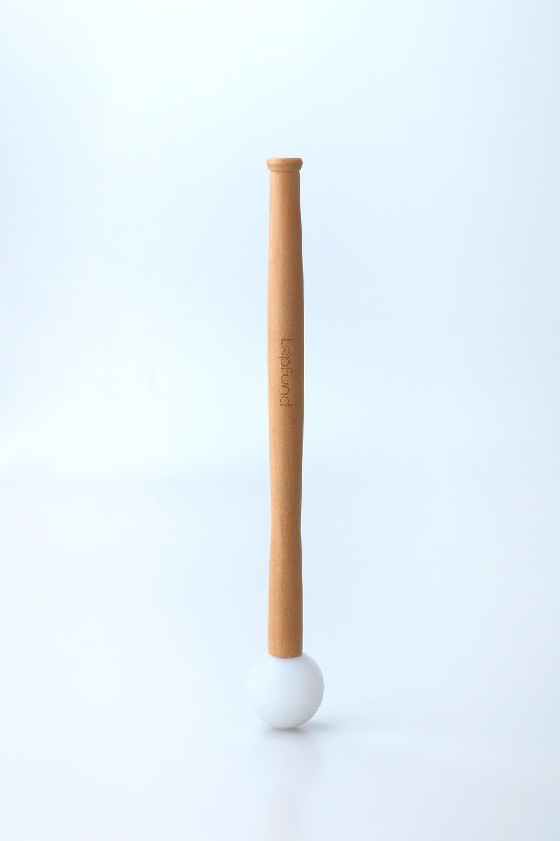 TOPFUND Pro Singing Bowl Rubber Mallet 12 inch Length (Silicone Ball + Long Solid Beech Wood Handle) - Image 3